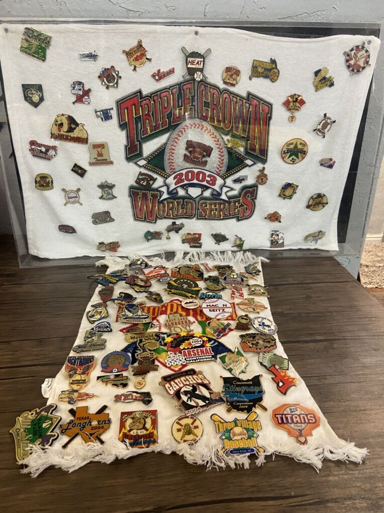 collection of baseball trading 90 pins