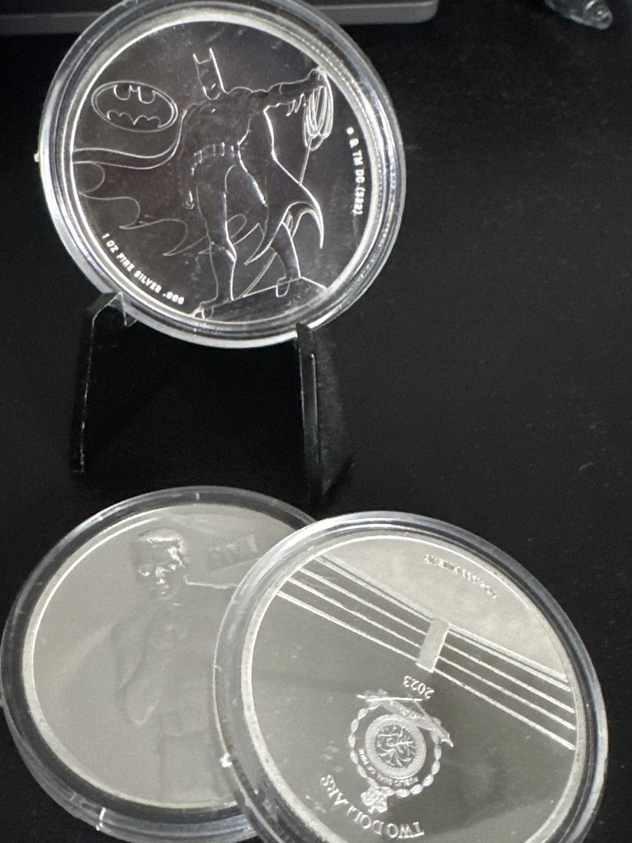 3oz .999 fine silver Batman and Muhammad Ali coins.