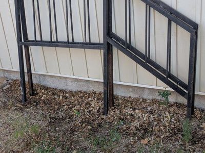 Heavy-Duty Black Metal Outdoor Fence & Handrail Section - Durable, Weather-Resistant