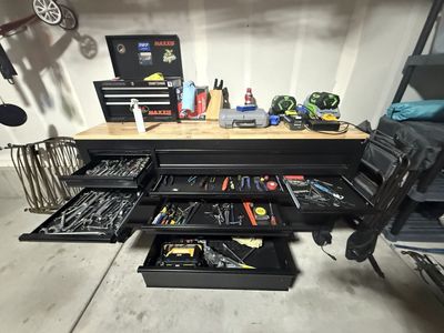 Husky tool box with tools