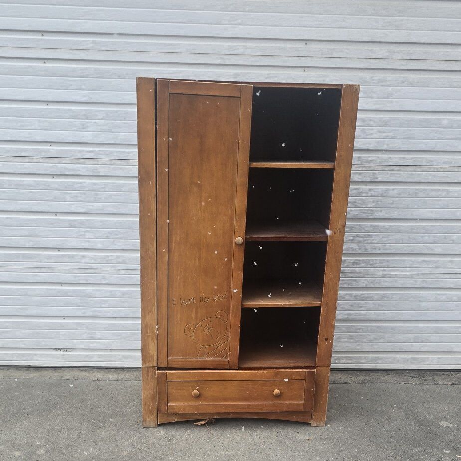 Wood Baby or small child's Wardrobe