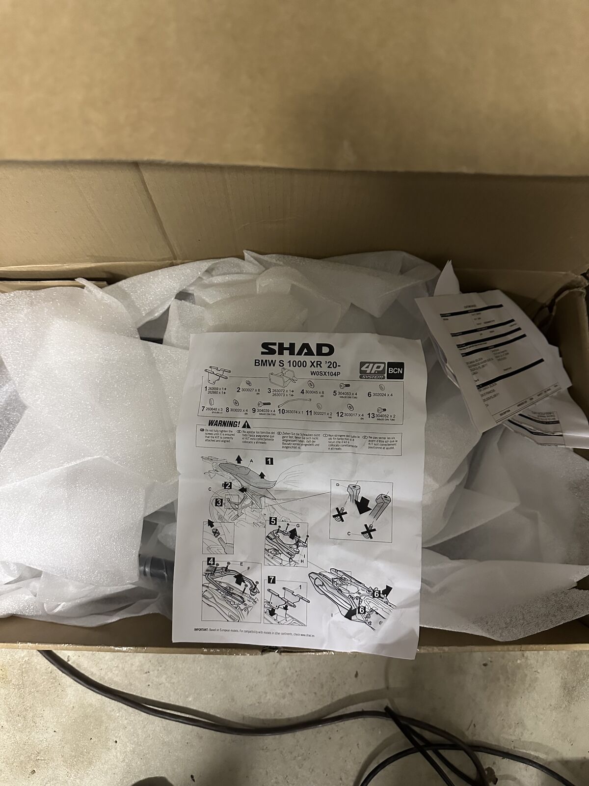 Shad 4P side case mounts BMW s1000XR