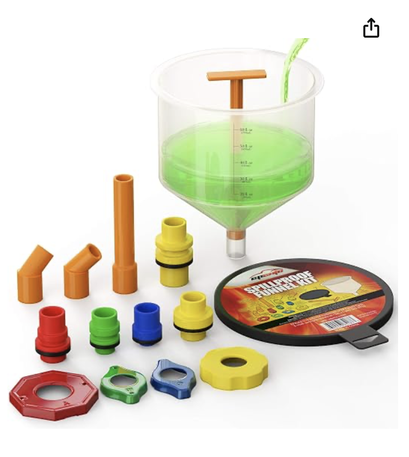 NEW Radiator Filling Kit Funnel Burp Purge Kit, Unopened