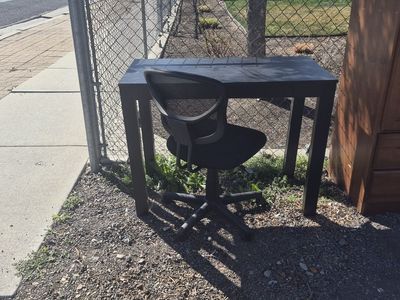 desk and chair