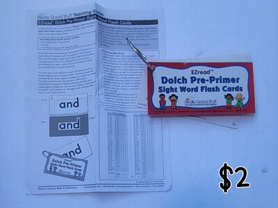 Pre-primer sight words flash cards