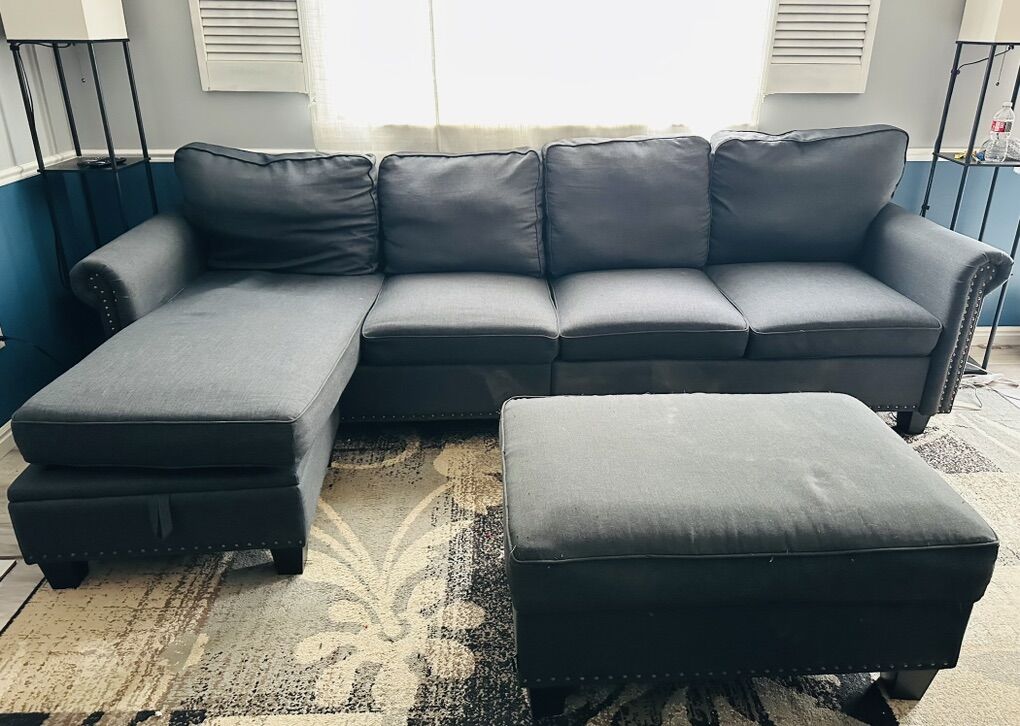 BluiSh Gray Couch/ Secional