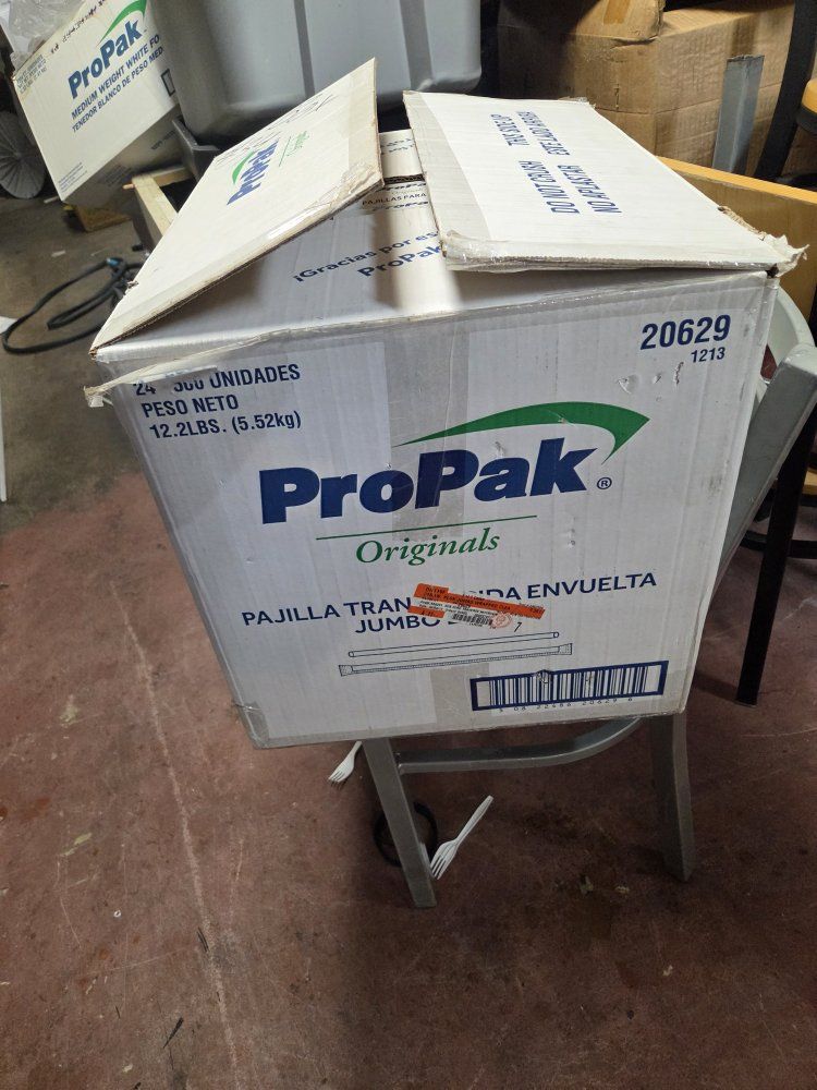 ProPak Originals 7.75 Inch Jumbo Translucent Wrapped Drinking Straws Bulk Case