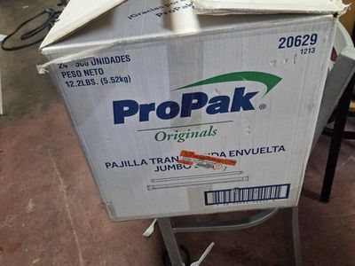 ProPak Originals 7.75 Inch Jumbo Translucent Wrapped Drinking Straws Bulk Case