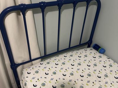 Blue Metal Toddler Head and Foot Board - Sturdy & Stylish Kids Furniture