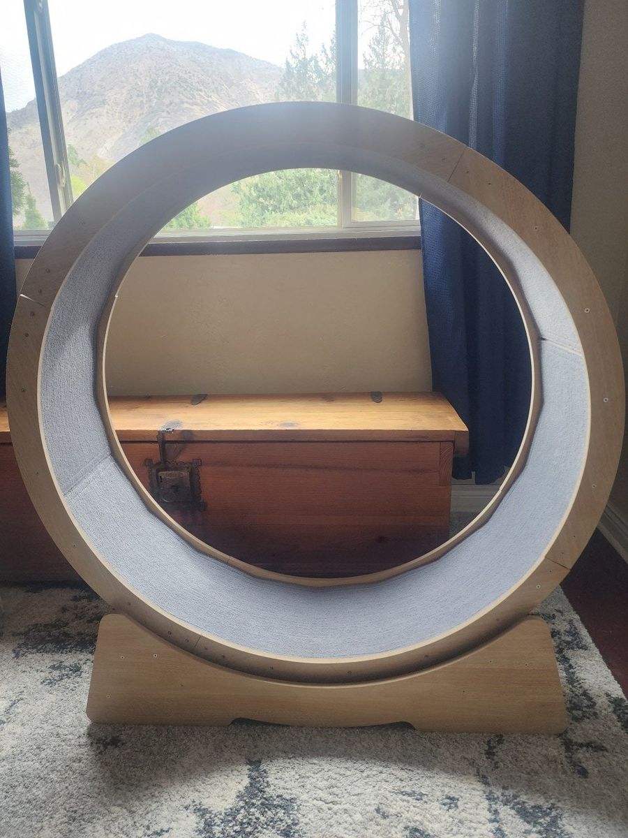 Large 42.5" Cat Exercise Wheel Treadmill, Sturdy Wood, Smooth Spinning, Supports up to 45 lbs