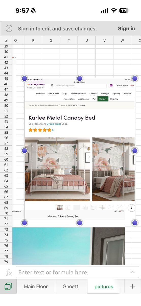 Metal canopy bed