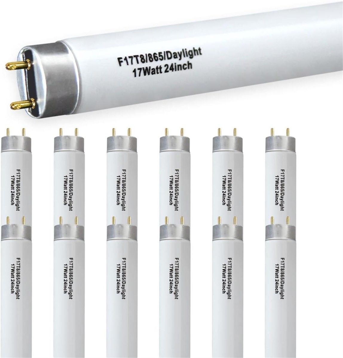 12Pk 17W T8 Fluorescent Tube G13 1350lm - 24in