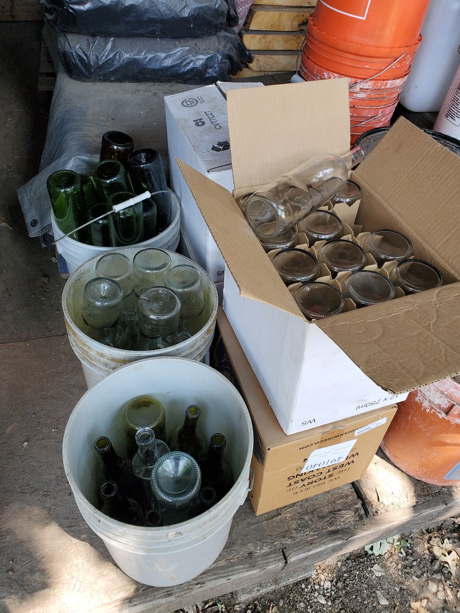 Glass wine bottles