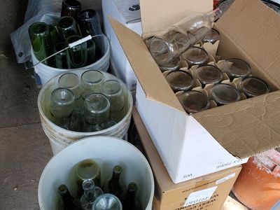 Glass wine bottles