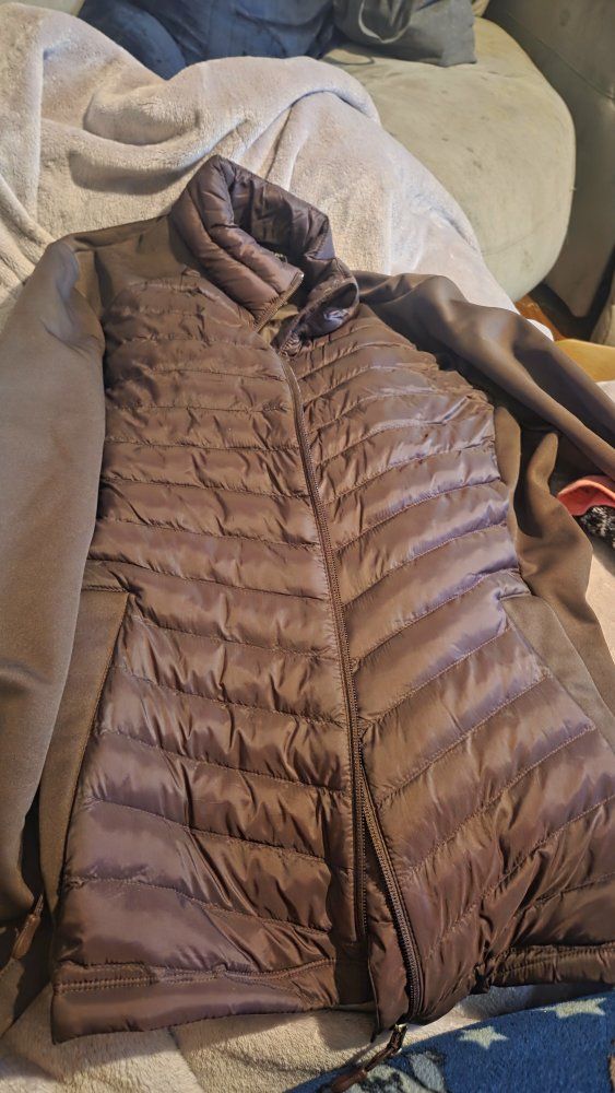 32 Degrees Heat Women's Brown Puffer Jacket - Size Large