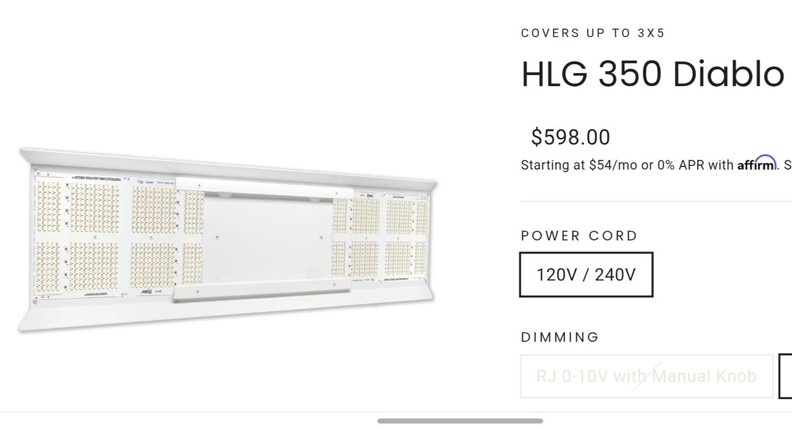 HLG Diablo LED new factory sealed greenhouse grow light