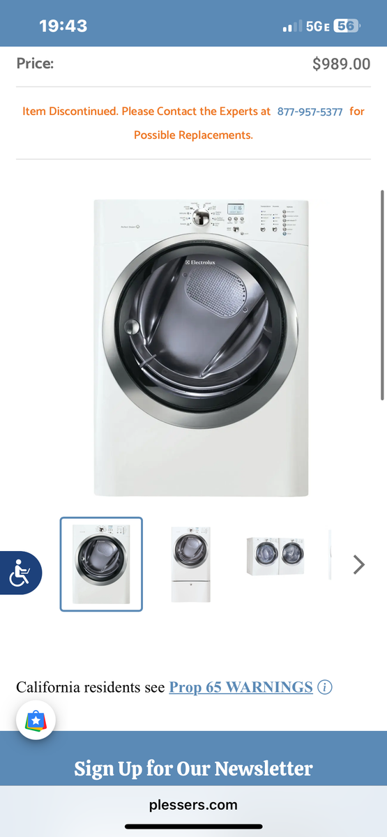 Electrolux Washer & Gas Dryer