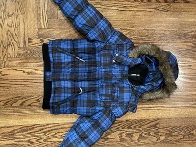 Girls Puffy Coat With Removable Fur Lined Hood