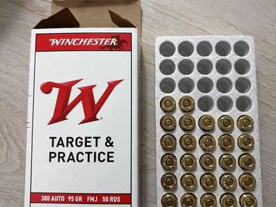 Winchester .380 Auto 95 GR FMJ 50 Rounds - Target & Practice Ammunition
