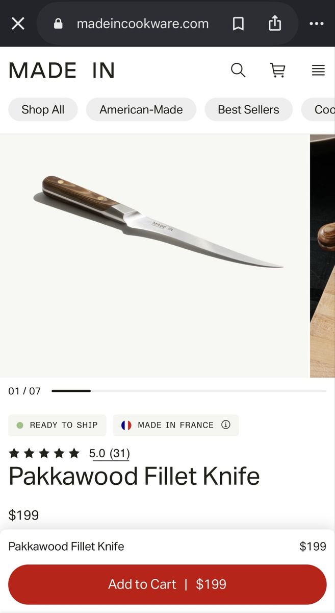 Made In Pakkawood Fillet Knife - New in Box