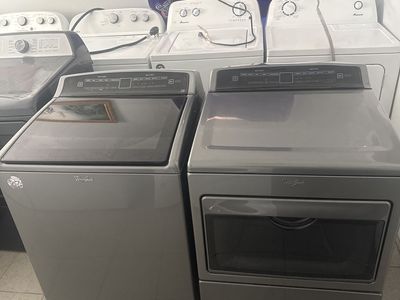 Whirlpool Washer & Dryer Set - Top Load, Electric, Gray Finish - Excellent Condition