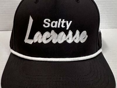 Salty Lacrosse Black & White Rope Snapback