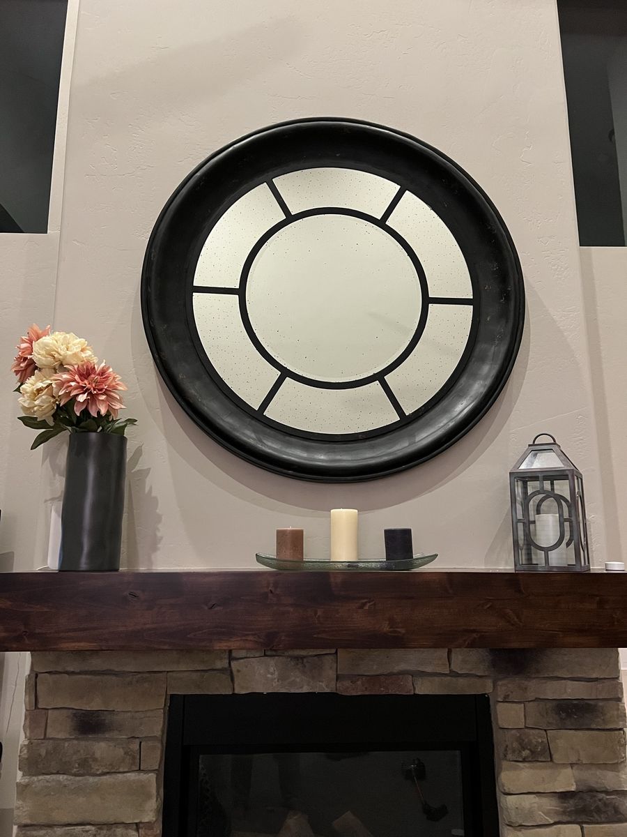 Antique-Style Round Mirror 48"