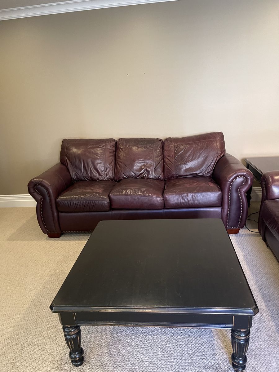 2 Burgundy Leather Couches