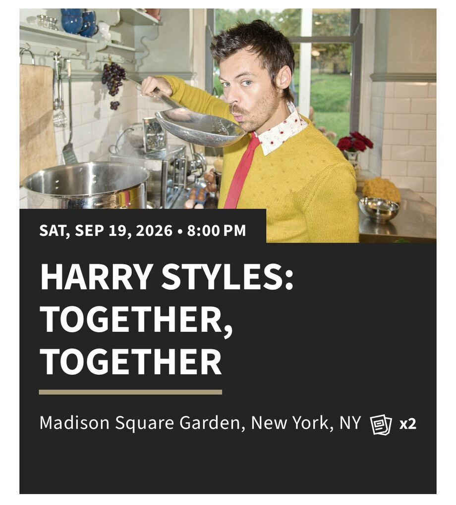 2 Harry Styles Tickets For Sep 19 In NYC