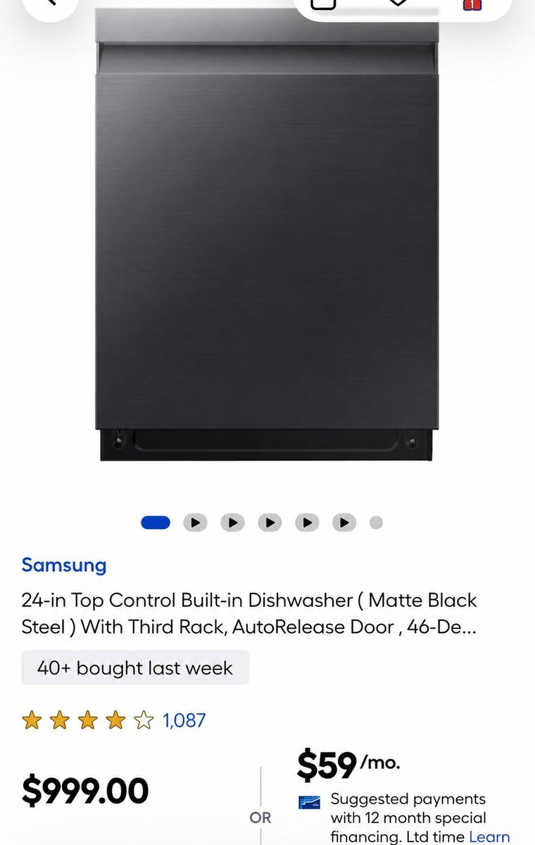 NEW! Samsung 24-in Top Control Built-in Dishwasher