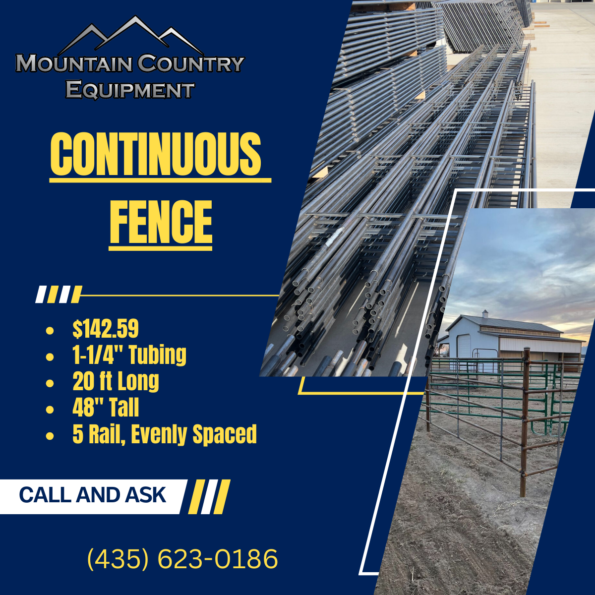 Continuous Fence 1-1/4"x48"x5 Rail
