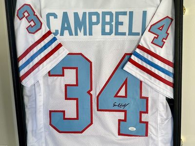Earl Campbell Signed Houston Oilers Jersey Framed JSA
