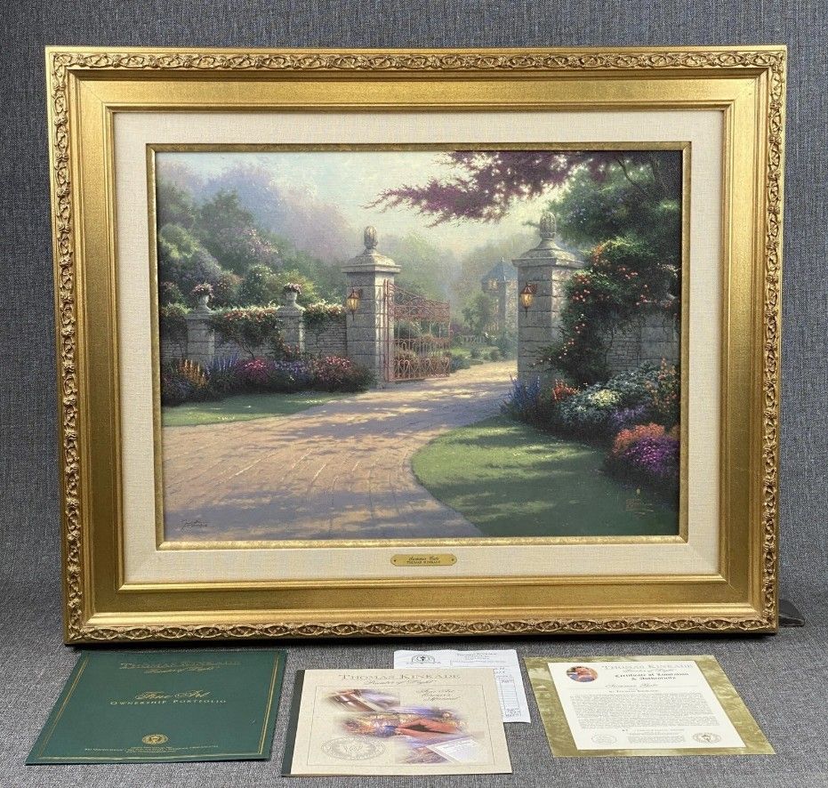 Thomas Kinkade Summer Gate G/P Canvas - Charter 18"X24" with COA