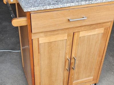 Marble top rolling cabinet