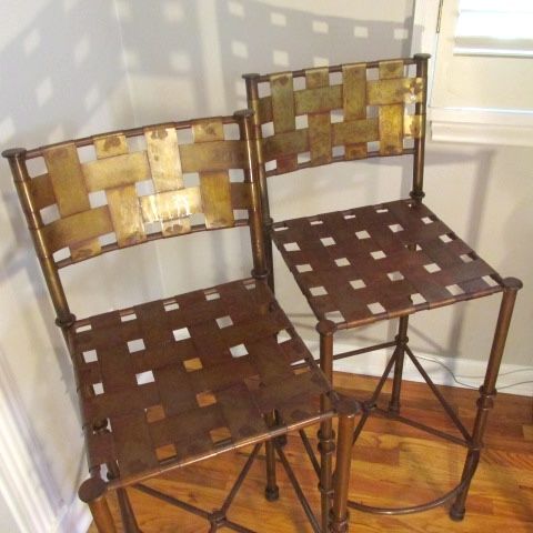 Metal Bar Stools, Set of 2