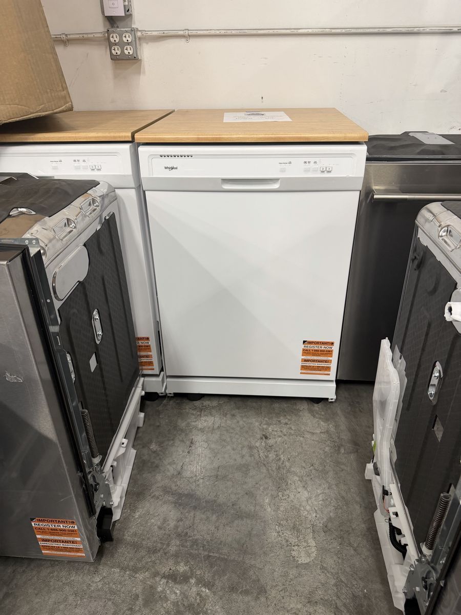 NEW WHIRLPOOL WHITE PORTABLE DISHWASHER