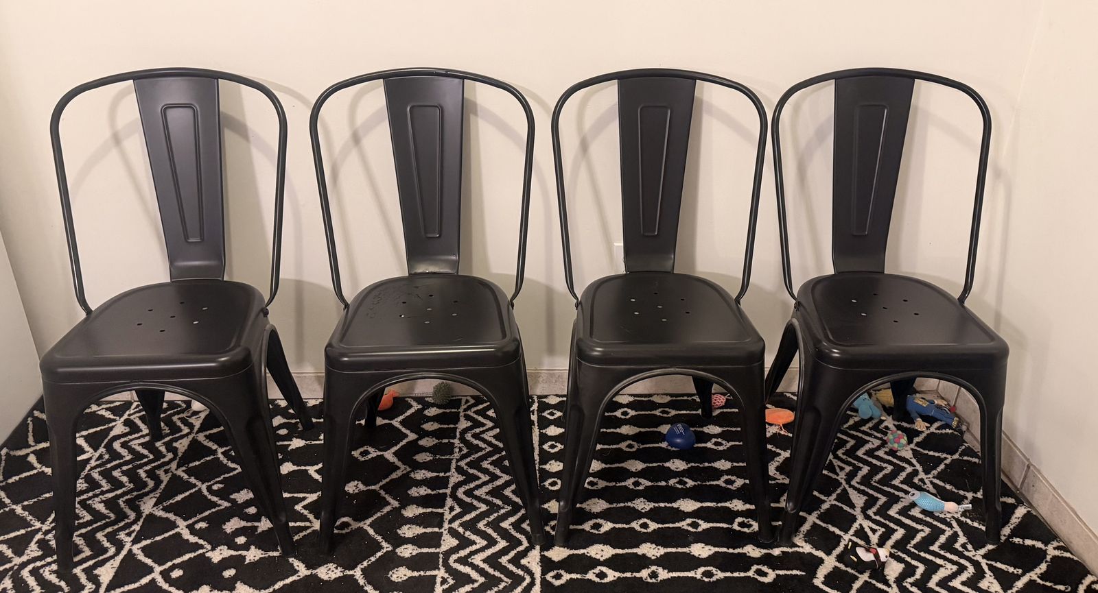 Black metal indoor/outdoor dining chairs- matte finish