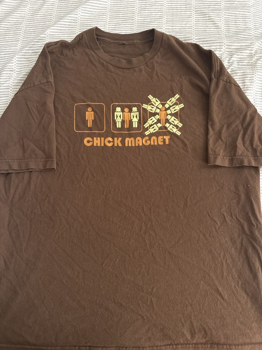 Vintage Chick Magnet Brown Graphic T-Shirt - Size XL, was originally bought at $70 only worn it like twice funny and comfortable
