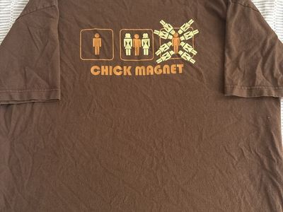 Vintage Chick Magnet Brown Graphic T-Shirt - Size XL, was originally bought at $70 only worn it like twice funny and comfortable