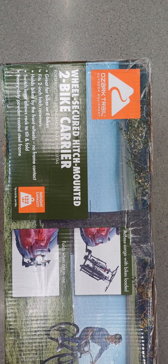 ​Ozark Trail Wheel-Secured Hitch-Mounted 2-Bike Carrier NEW In Box
