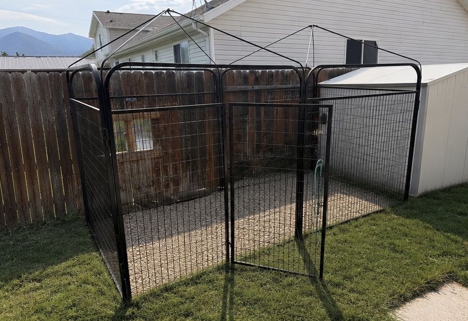 Dog run with Roof Frame and Gate