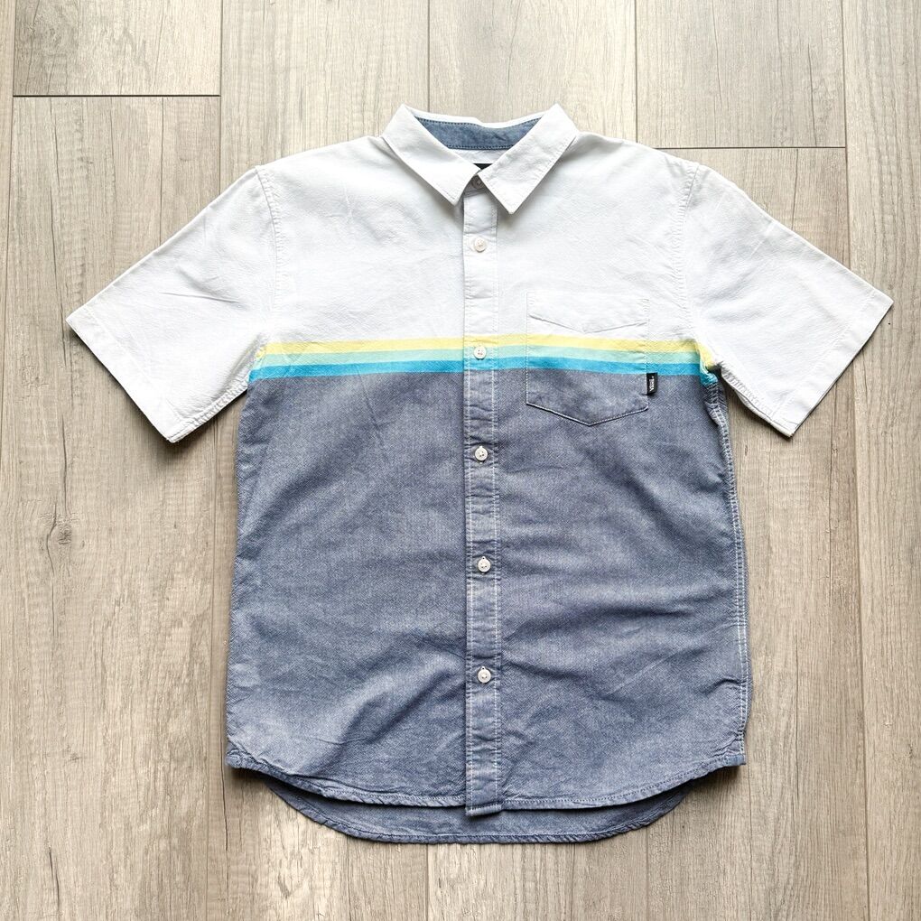 Vans Boys Short Sleeve Dress Summer Nice Shirt Large