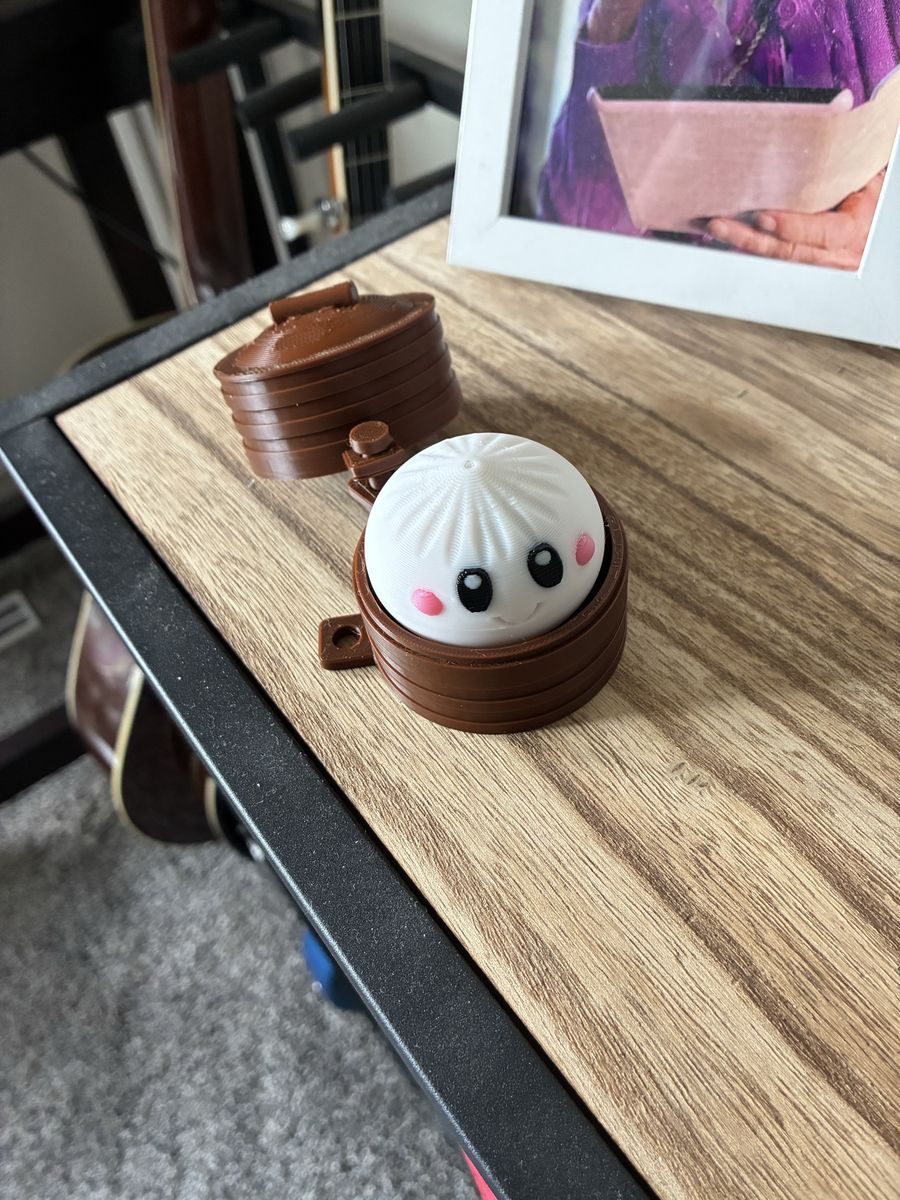 Cute 3D Printed Dumpling Keyboard Clicker or Desk Pal - Fun Stress Reliever