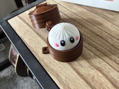 Cute 3D Printed Dumpling Keyboard Clicker or Desk Pal - Fun Stress Reliever