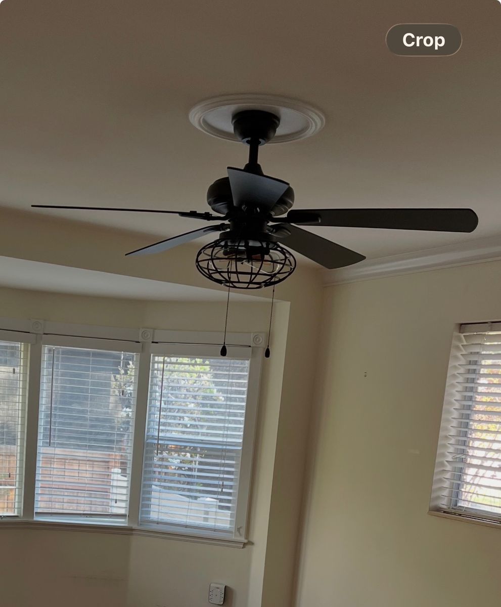 Rustic light fixtures and ceiling fan