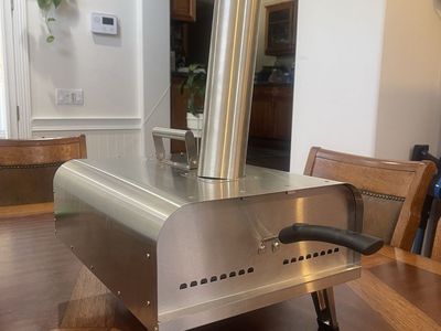 Stainless Steel Portable Outdoor Pizza Oven with Chimney - Baking Stone Included