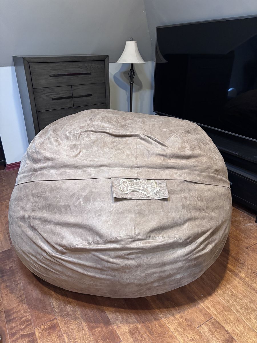 Lovesac SuperSac Oversized Bean Bag Chair - Earth Microsuede Cover