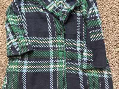 Davi & Dani Navy, Green & Blue Plaid collared jack