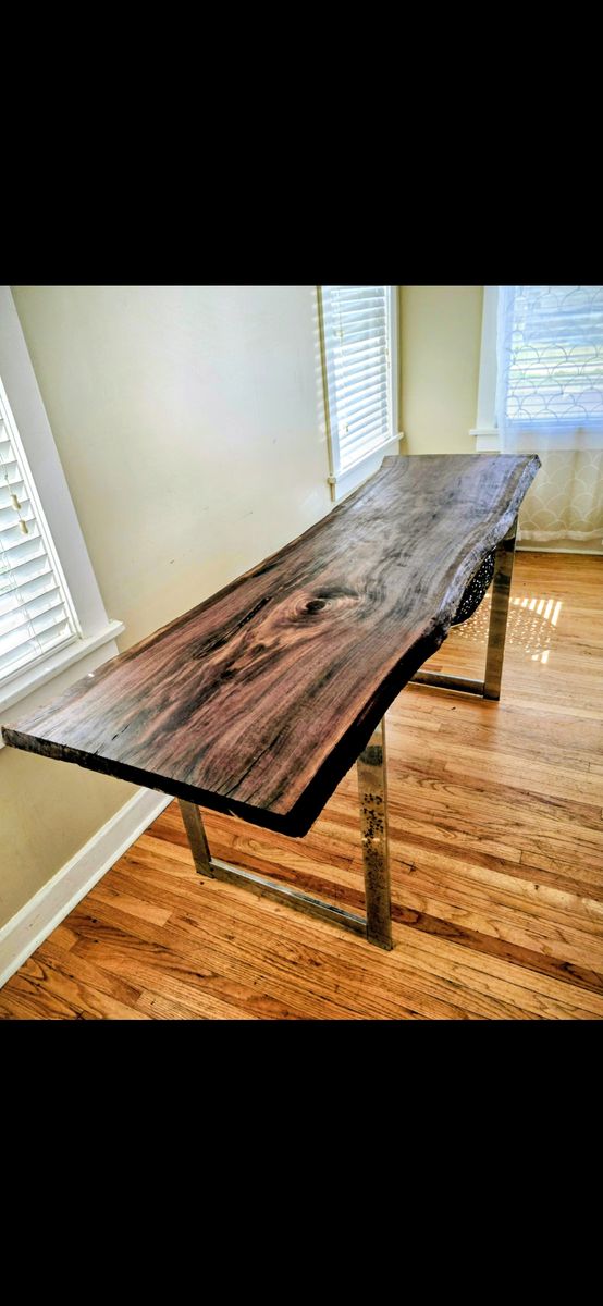 Solid Black walnut live edge desk