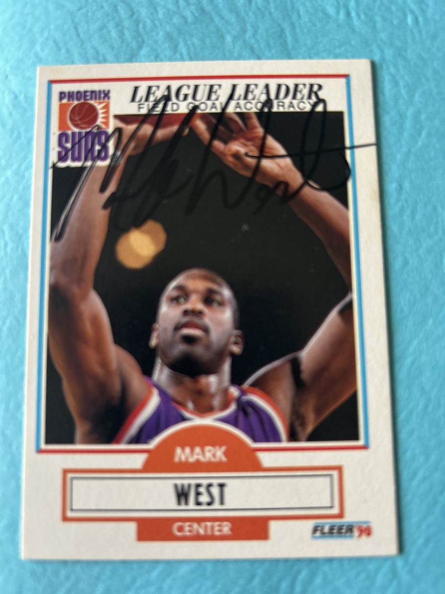 Mark West 1990 Fleer Autograph NBA Phoenix Sun Basketball Card Hand Signed
